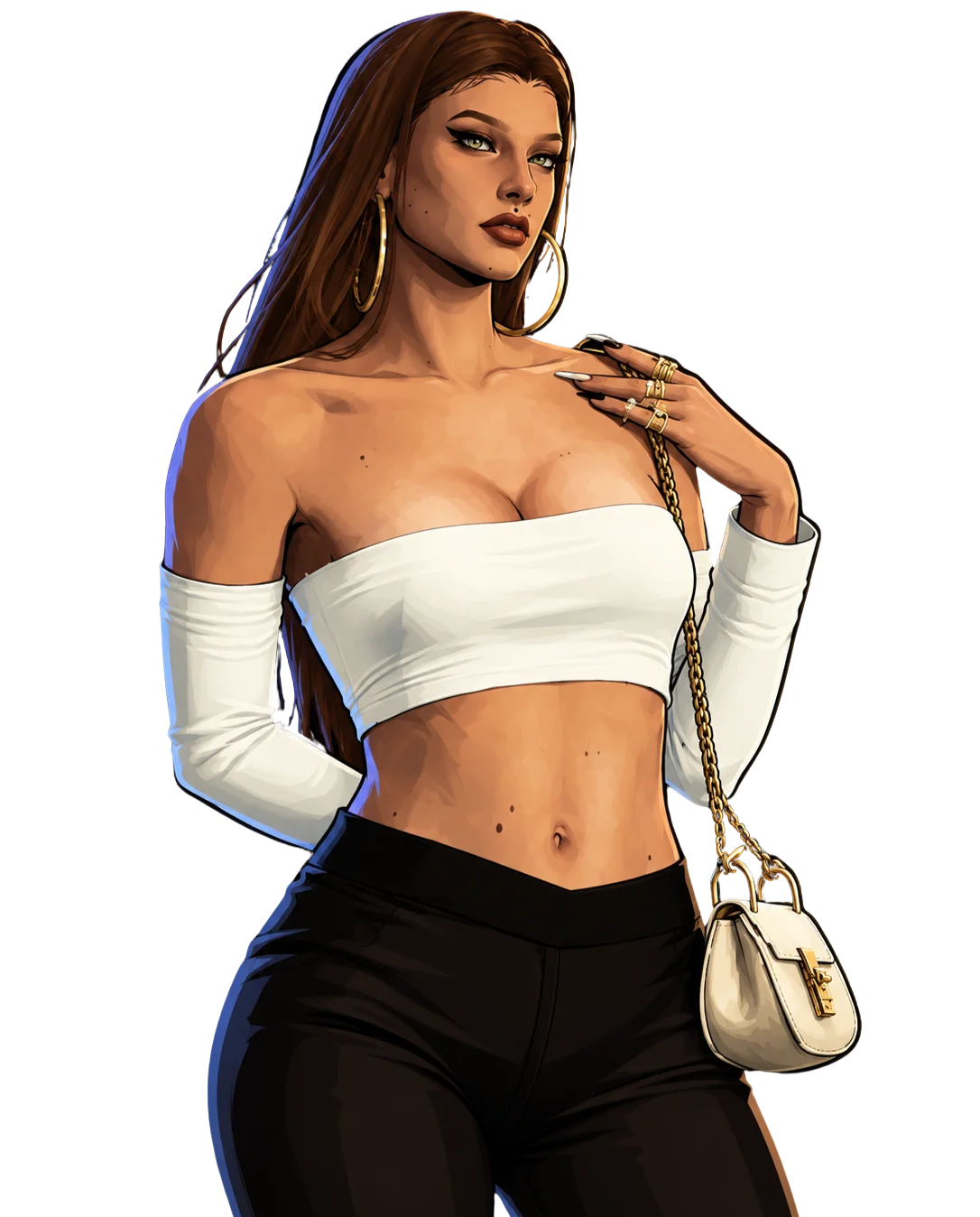 Personaje de pelo largo y estilo urbano en el servidor Nueva Vida Los Santos