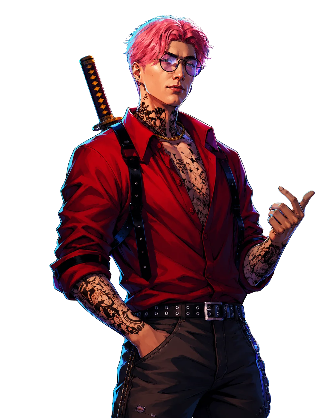 Personaje con katana en el servidor Nueva Vida Los Santos